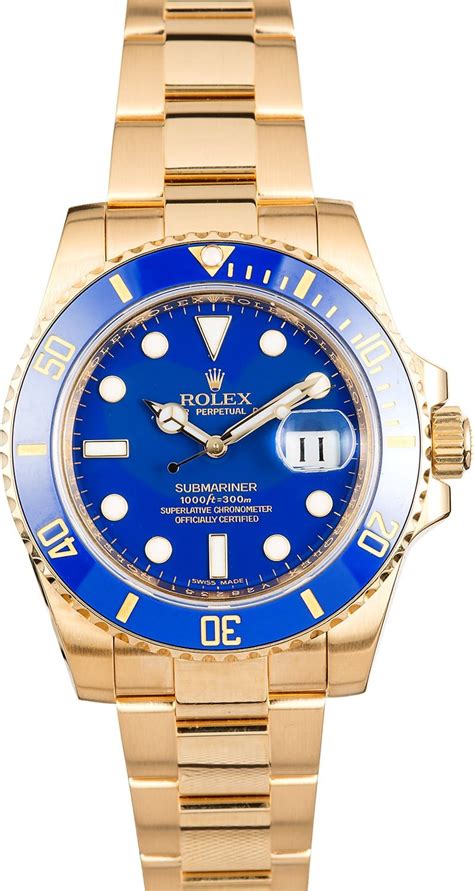 rolex blue and golsd|Rolex gold submariner blue face.